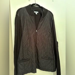 Quilted and knitted cozy jacket.